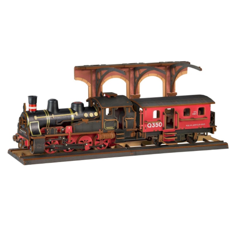 Model Kit Locomotive - Robotime Steam Train Model Kits 3D