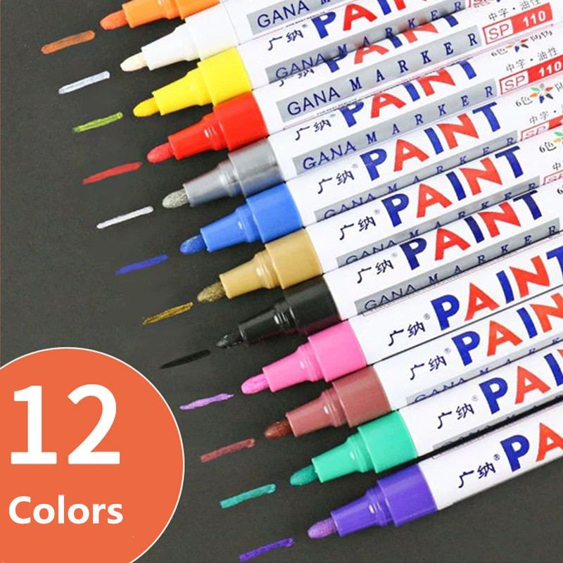 12 Colors Permanent Waterproof - Model Kit Markers ulasan dan harga